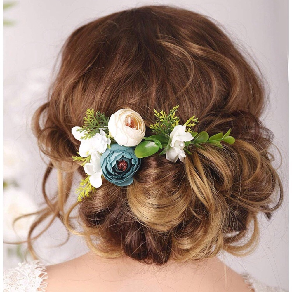 Flower hair pins set of 3 unworn bride wedding